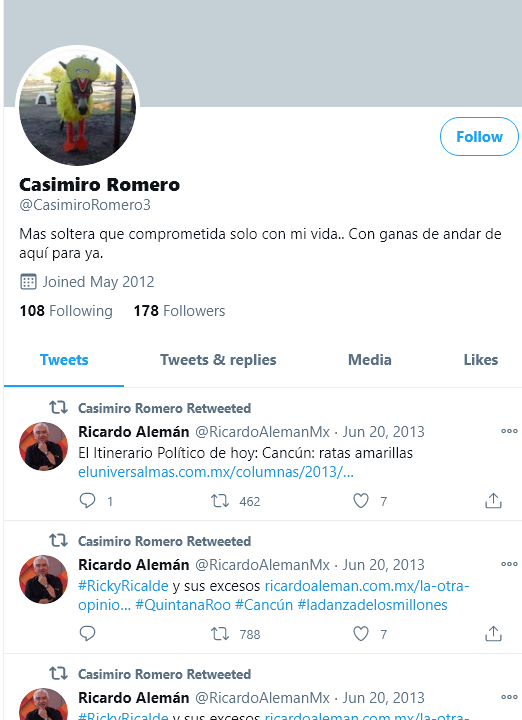 Casimiro Romero´s profile last activity